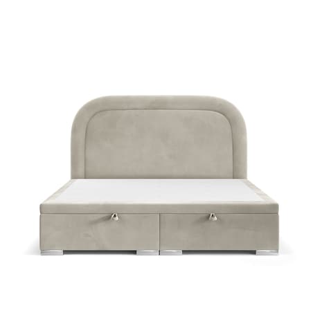 Łóżko tapicerowane HARMONY 200x200 z pojemnikiem, Jasny Beż, tkanina Uttario 2979