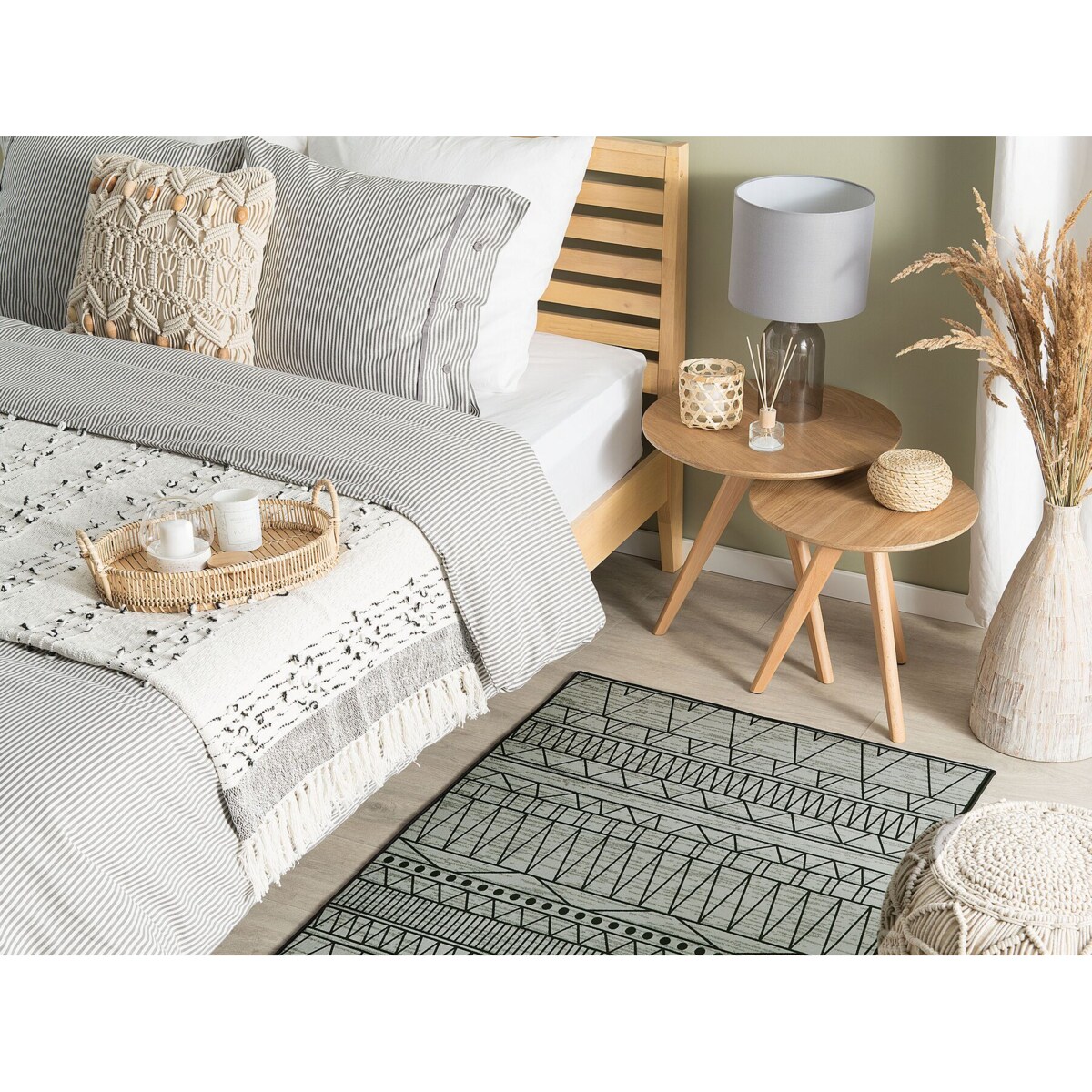 Dywan 80 x 150 cm czarno-szary KEBAN