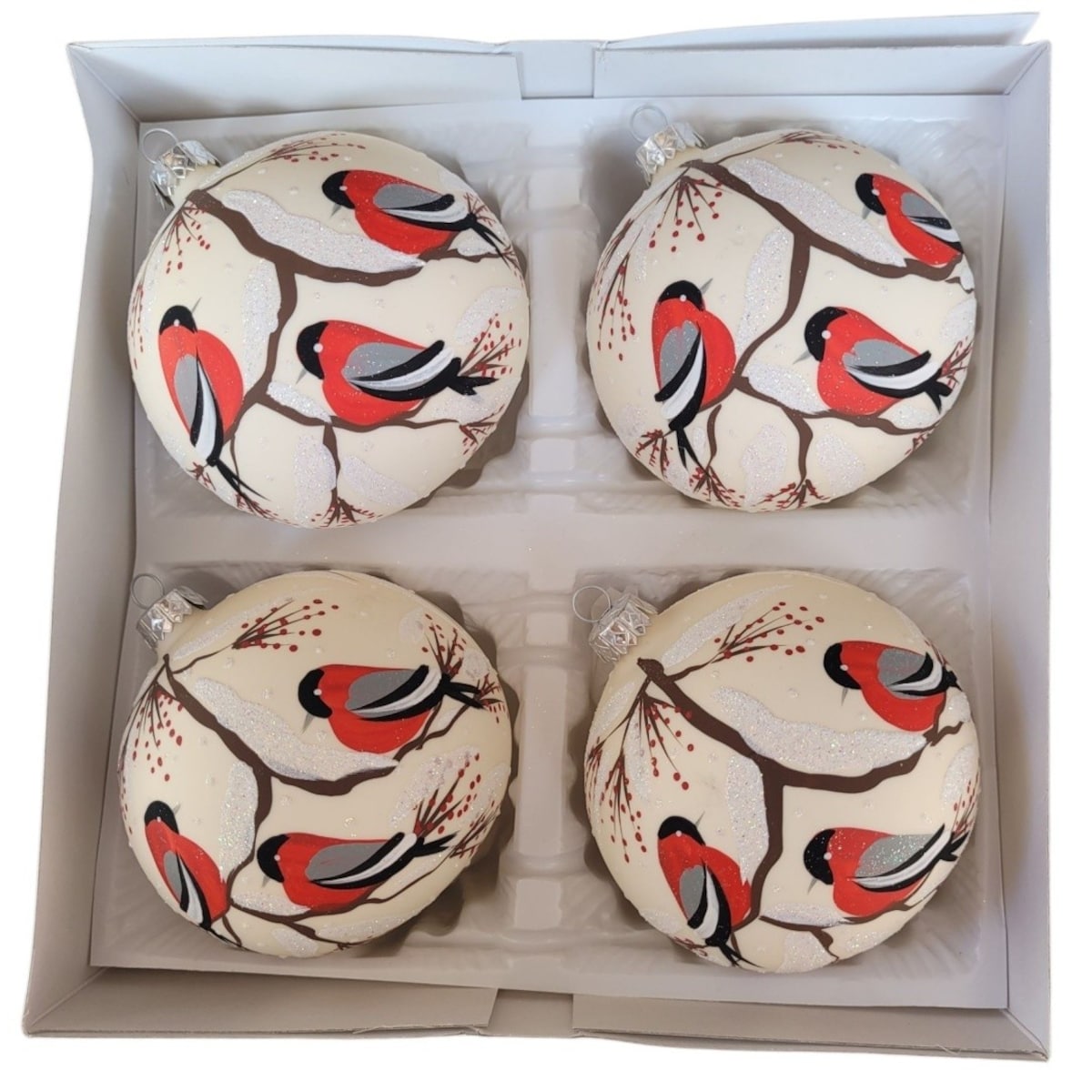 Bombka szklana 4 szt. Ø 100 mm PTASZKI gile