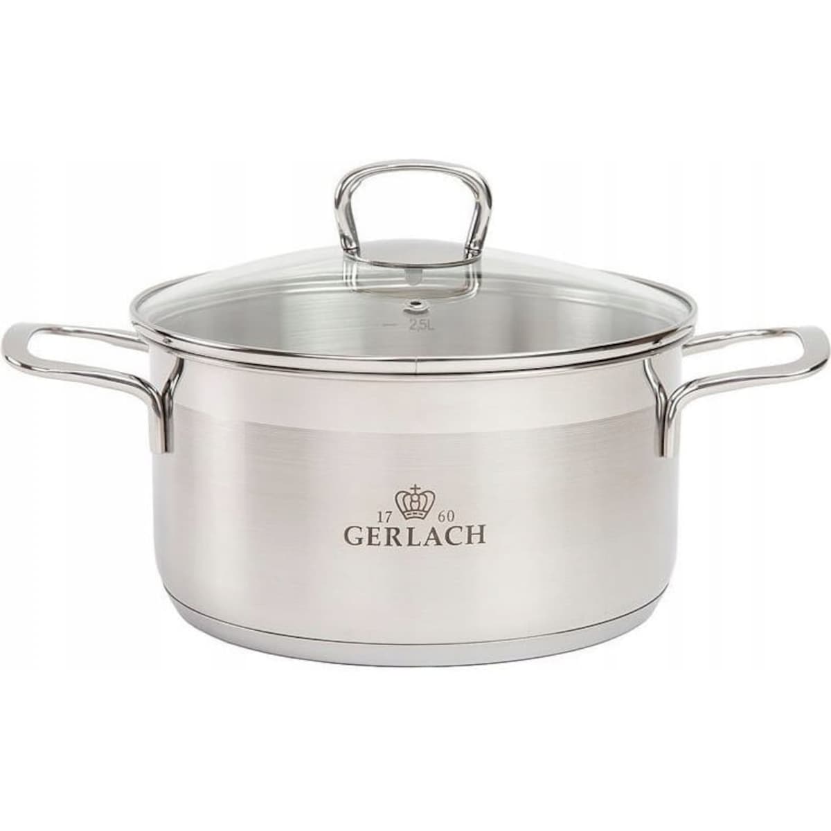 GERLACH TRADYCYJNY GARNEK STALOWY BRAVA 16 + POKRYWA NA INDUKCJĘ GAZ 1,5 L