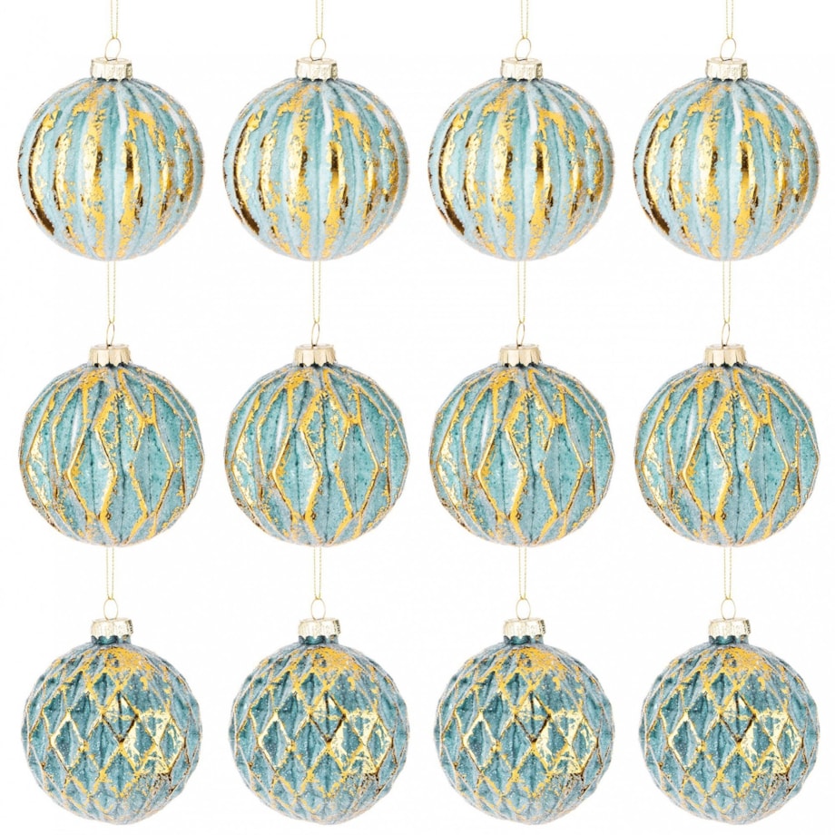 Bombka szklana 12 szt. TURQUESA Ø 10 cm