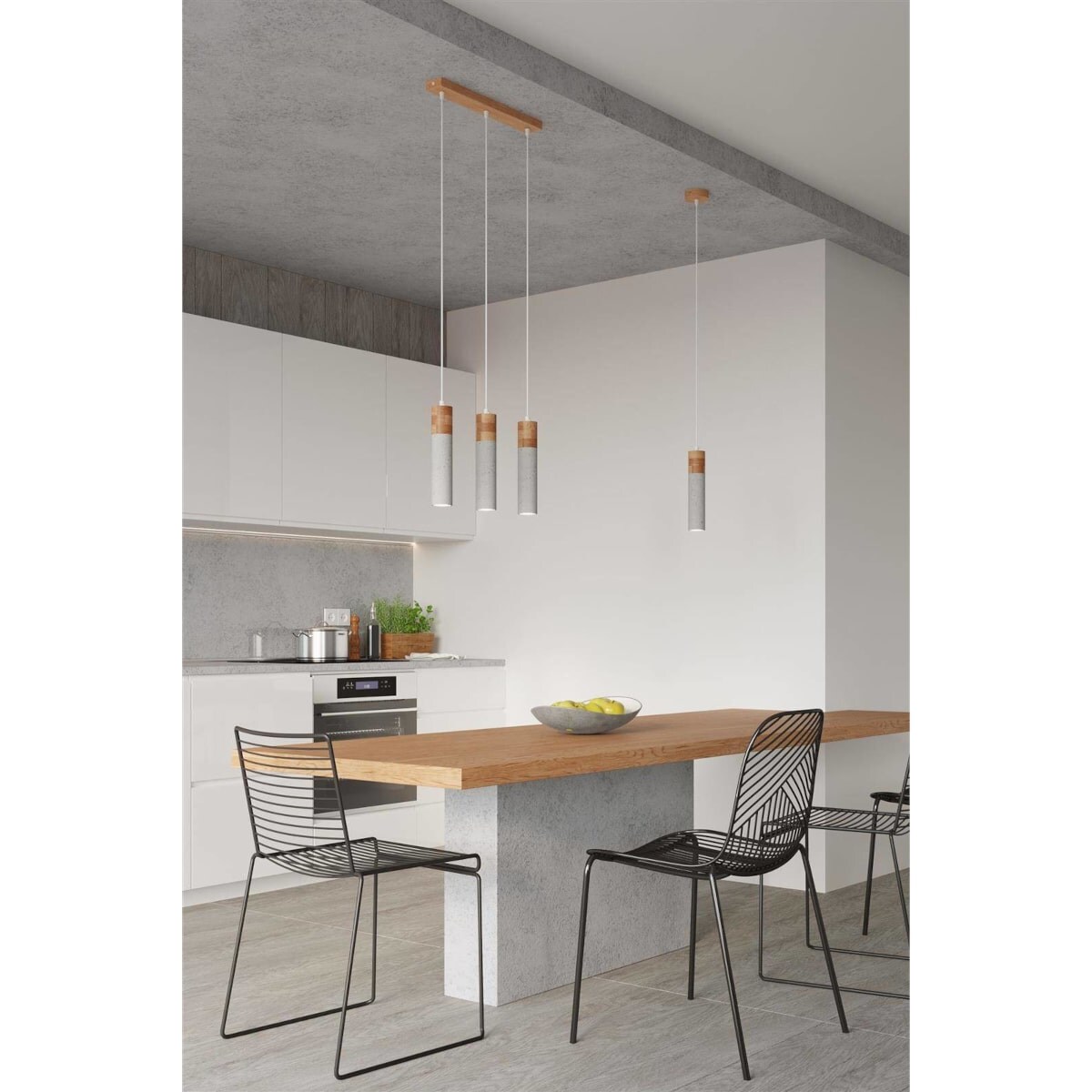 Lampa wisząca ZANE 3 szara