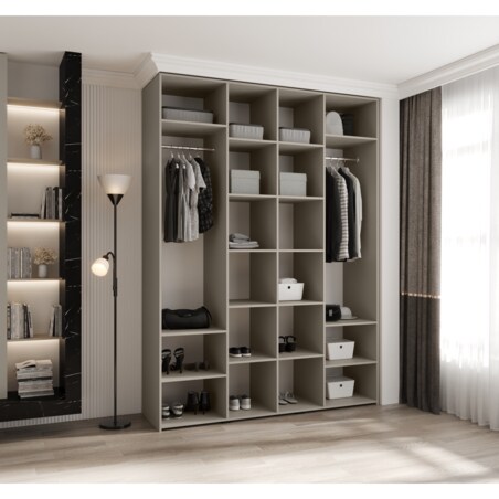 Szafa czterodrzwiowa Como 3 180 gł.50 kaszmir+czarny