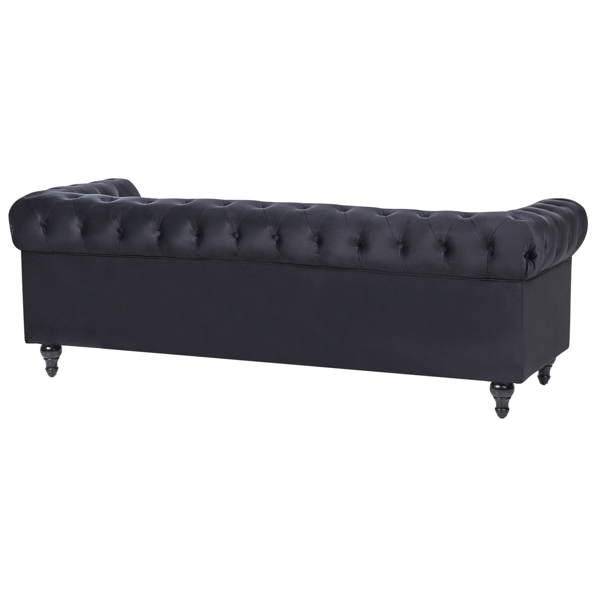 Sofa dla 3 osób CHESTERFIELD Welur Czarny