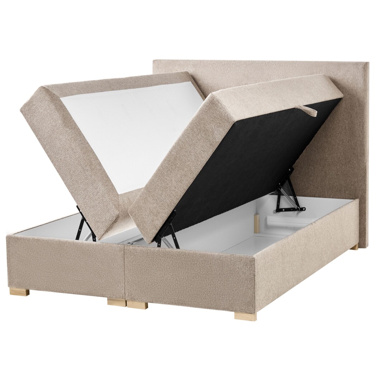 Łóżko kontynentalne z pojemnikiem MAJOR 120 x 200 cm Beżowoszary