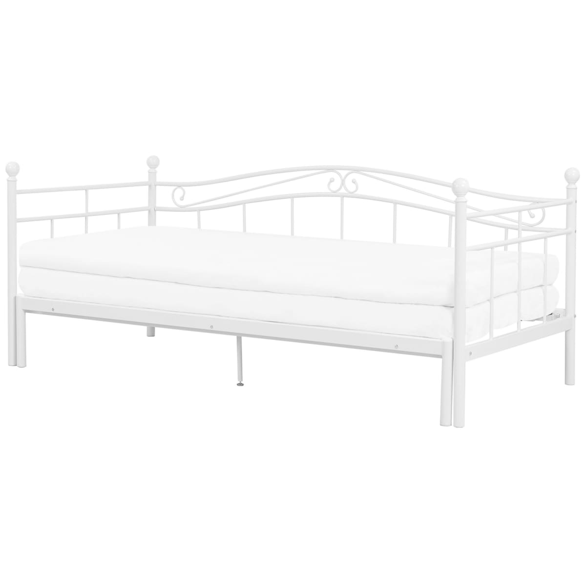 Łóżko wysuwane metalowe 90 x 200 cm białe TULLE
