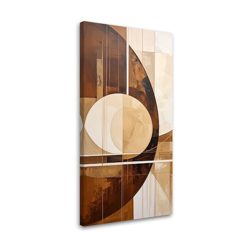 Obraz do salonu sypialni kuchni, Abstrakcyjne koła kształty w odcieniach beżu i brązu