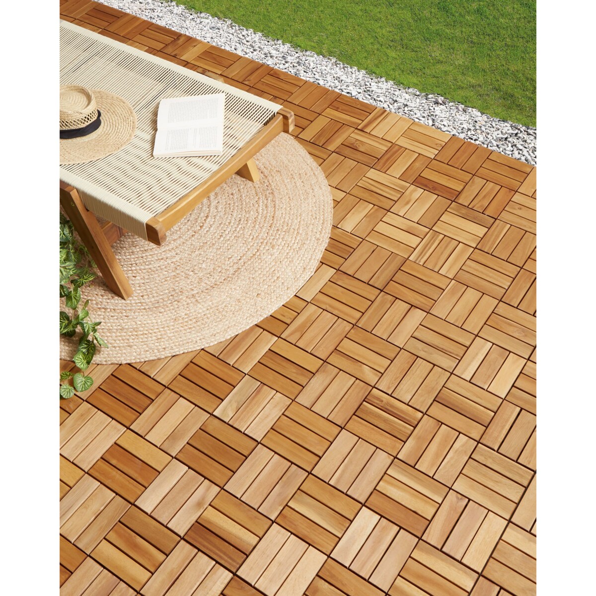 Płytki tarasowe ACERENZA Certyfikowane drewno akacjowe Naturalny