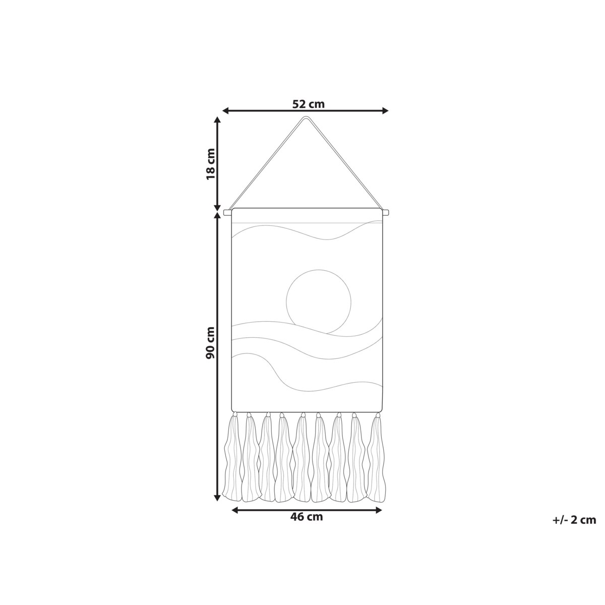 Dekoracja ścienna z frędzlami bawełniana wielokolorowa HASILPUR
