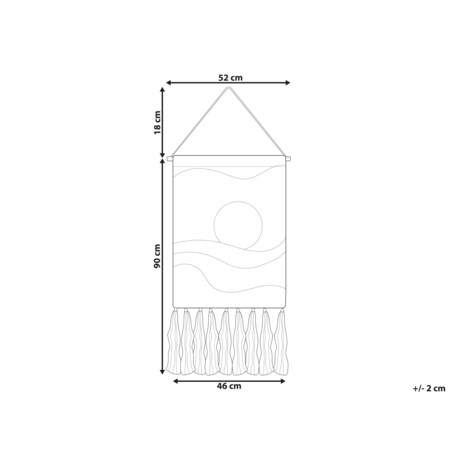 Dekoracja ścienna z frędzlami bawełniana wielokolorowa HASILPUR
