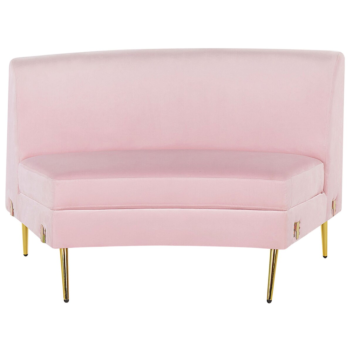 Sofa półokrągła 4-osobowa welurowa różowa MOSS