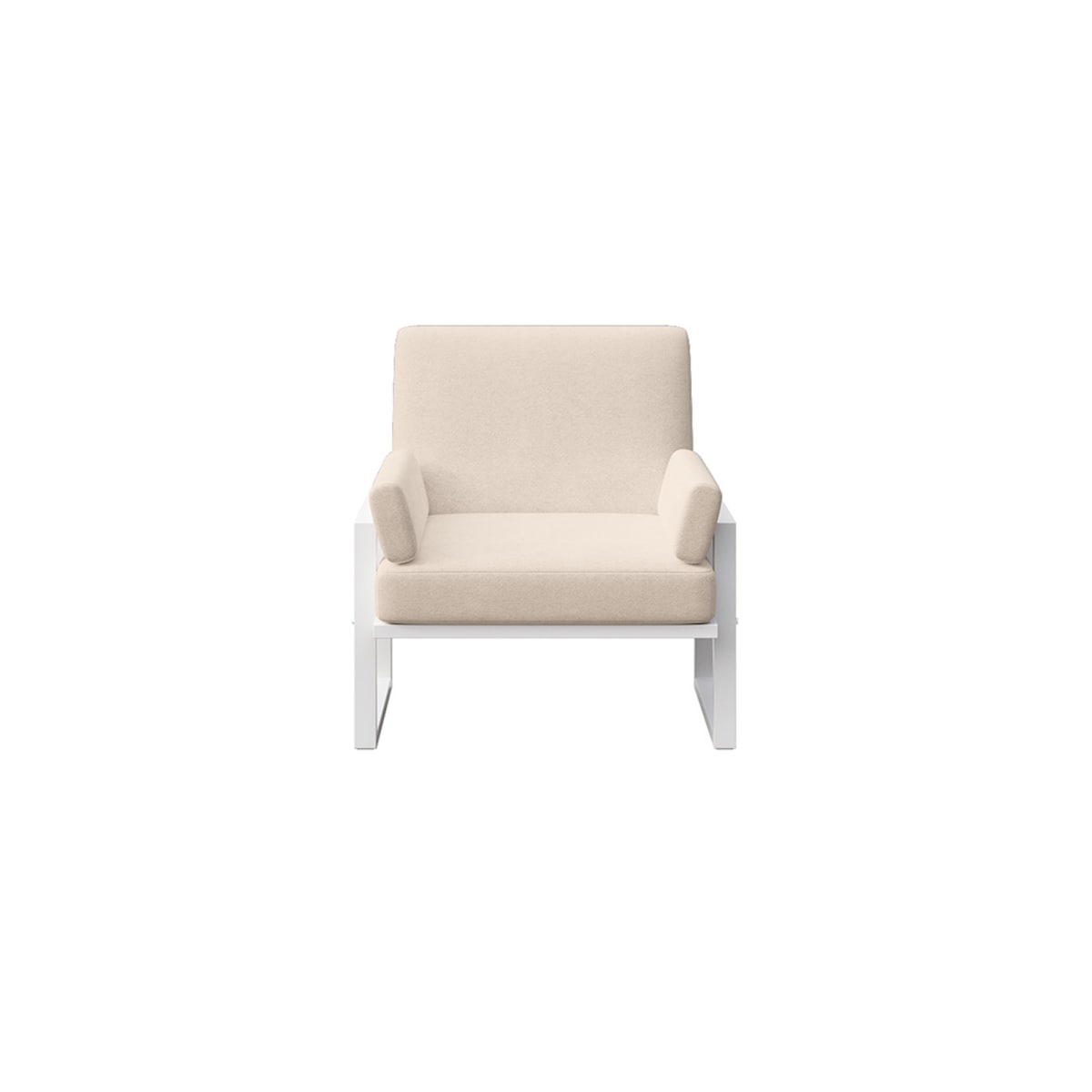 Fauteuil Soledo Beige clair - Cadre blanc