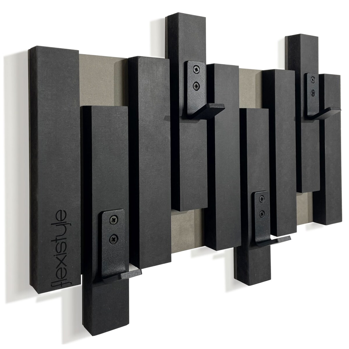 Czarny wieszak ścienny na ubrania Lamele Mini 40cm