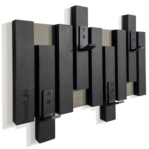 Czarny wieszak ścienny na ubrania Lamele Mini 40cm