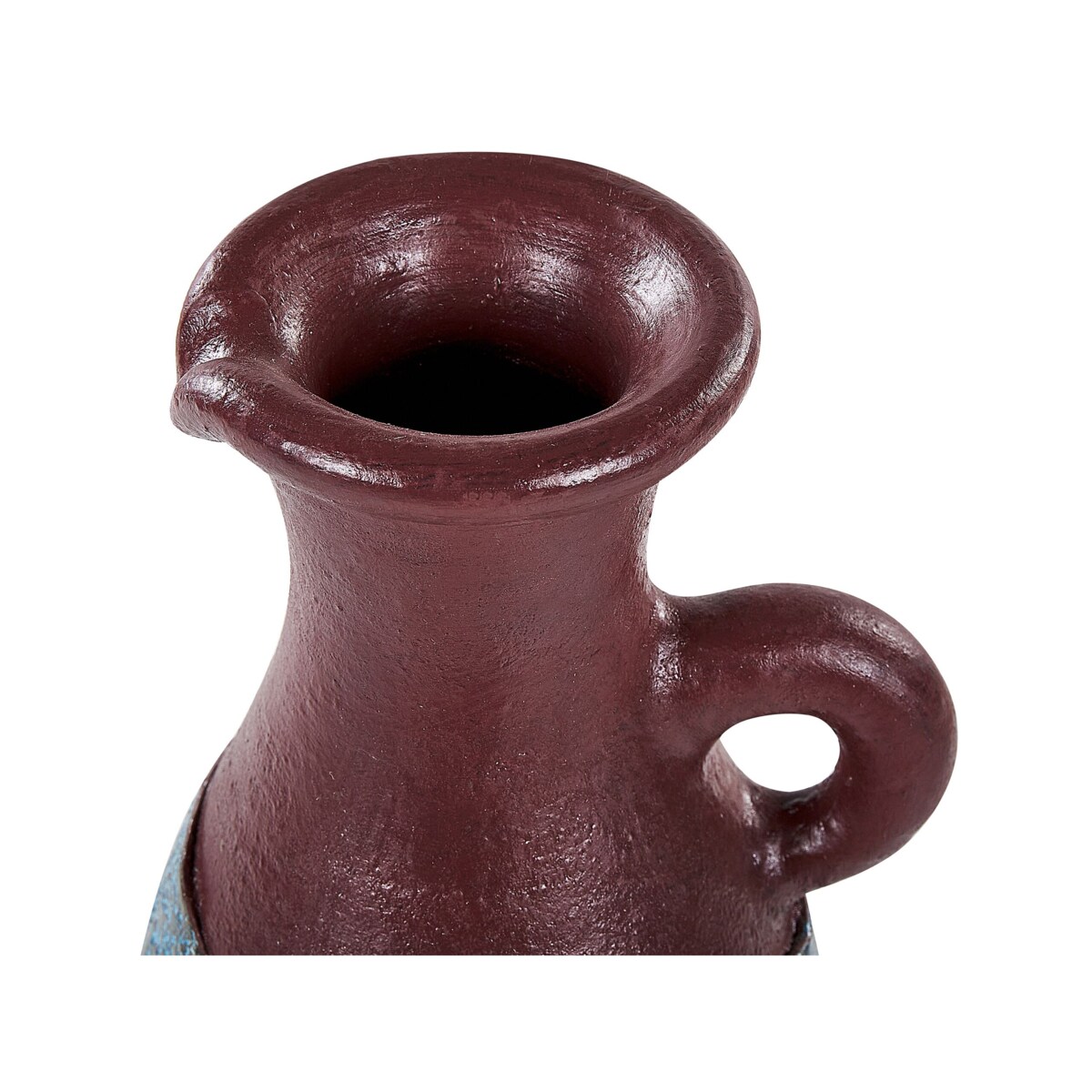 Wazon dekoracyjny z terakoty 40 cm niebiesko-brązowy VELIA