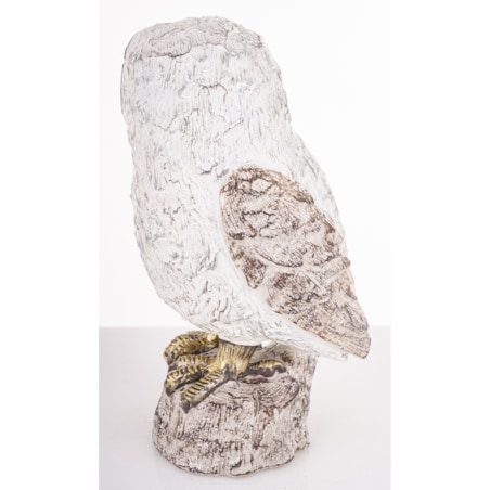 Dekoracja - biała sowa 18,5x9,5x10 cm UGLE small