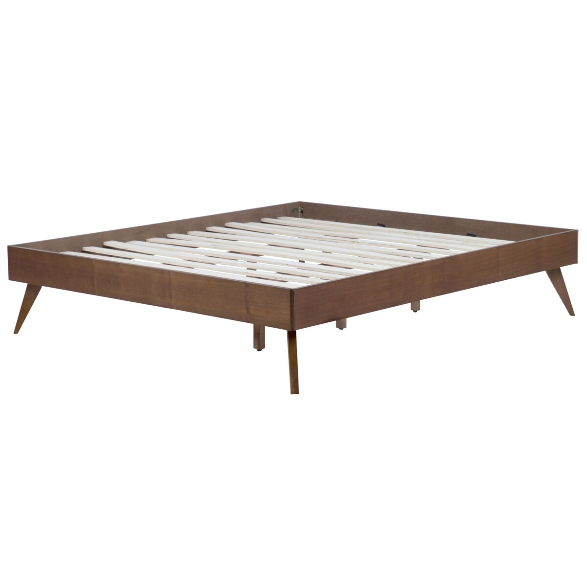 Łóżko 140 x 200 cm ciemne drewno BERRIC