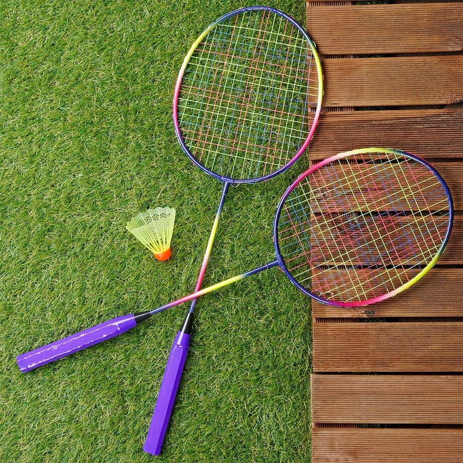 Zestaw do Gry w Badmintona dla Dwóch Osób Stal 63 cm x 20 cm x 2,5 cm