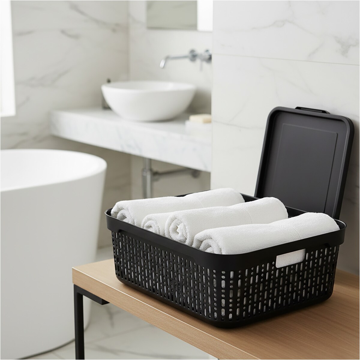 5X Koszyk Ażurowy Koszyczek Plastikowy Na Kosmetyki Do Łazienki Pudełko Pojemnik Do Szuflady Czarny Zestaw