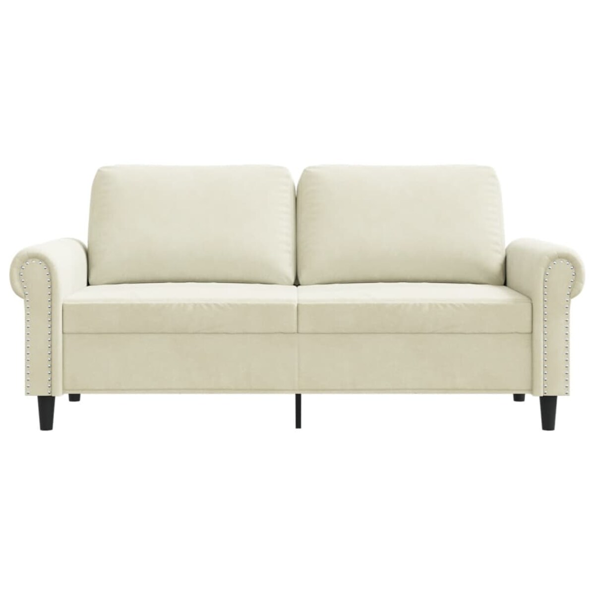 vidaXL Sofa 2-osobowa, kremowy, 140 cm, tapicerowana aksamitem