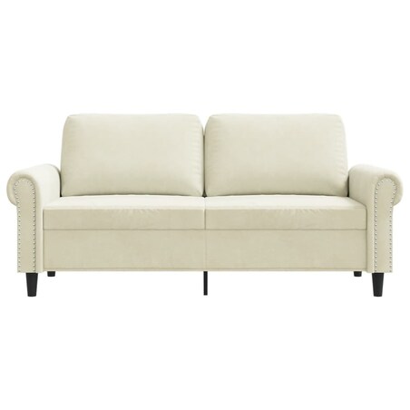 vidaXL Sofa 2-osobowa, kremowy, 140 cm, tapicerowana aksamitem
