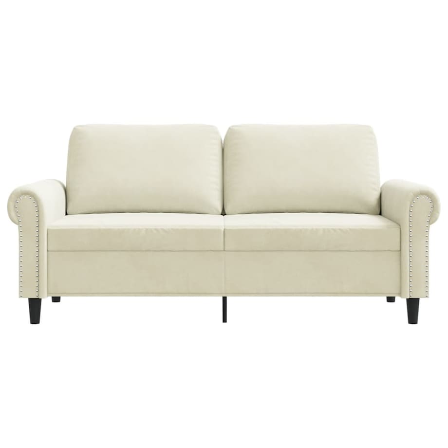 vidaXL Sofa 2-osobowa, kremowy, 140 cm, tapicerowana aksamitem