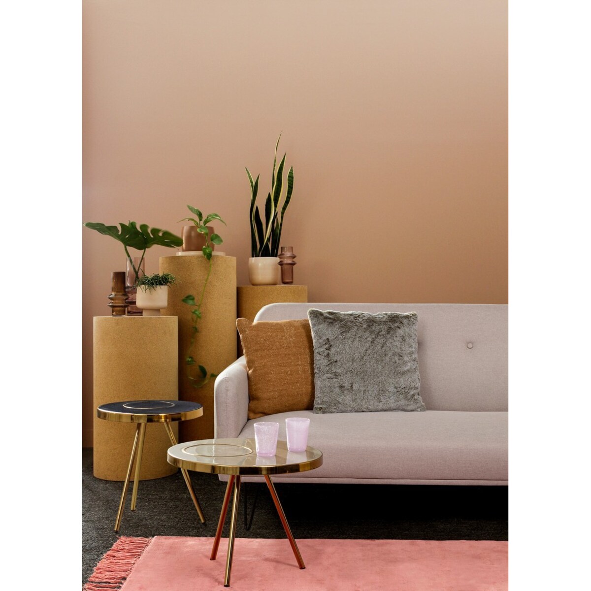 BIZZOTTO stolik kawowy KESAR beżowy / złoty