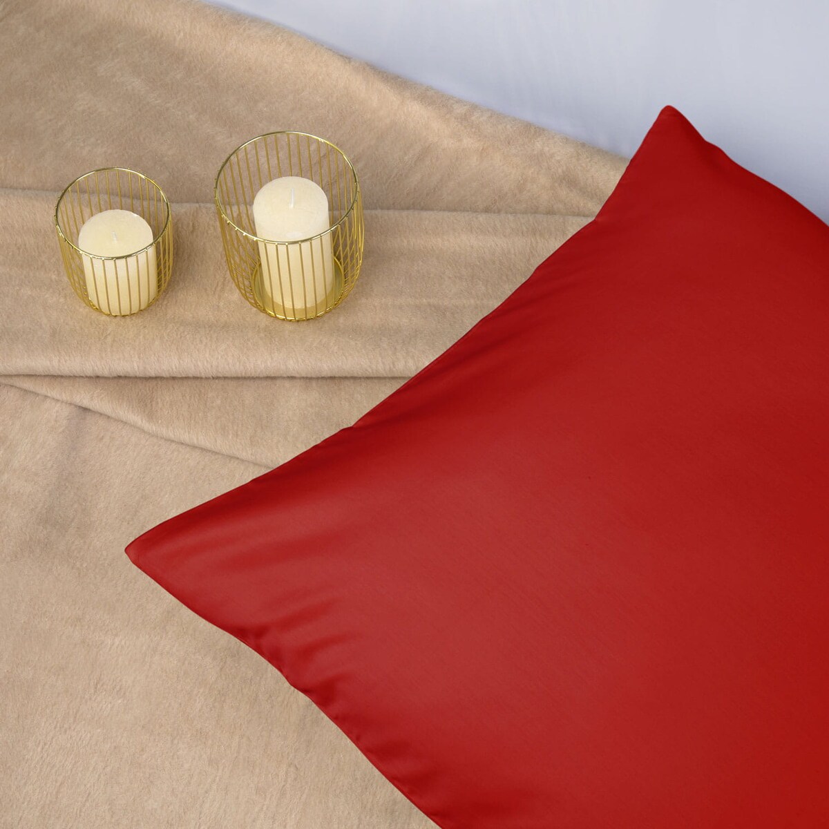 Pościel satyna bawełniana 140x200 kolor czerwony