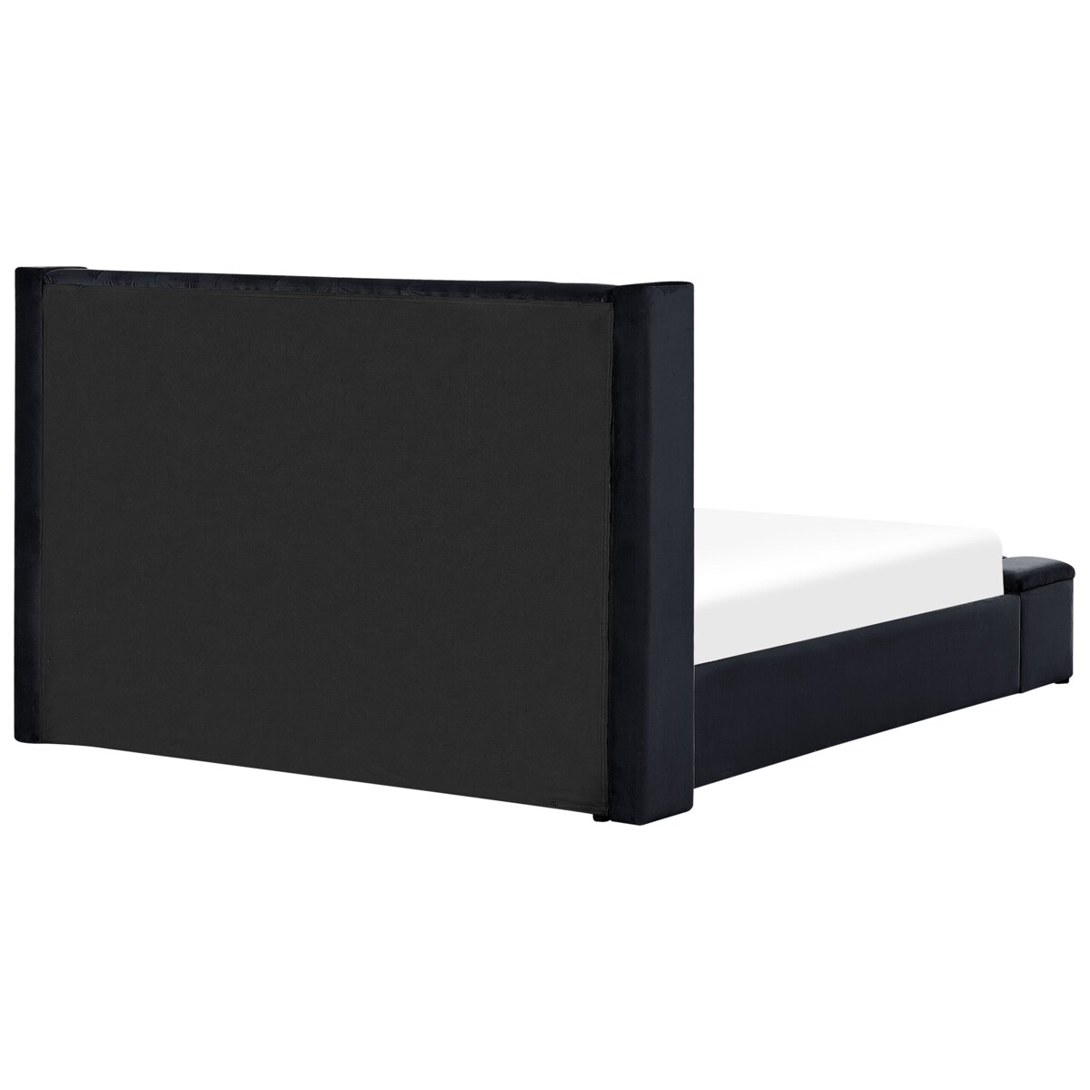 Łóżko welurowe z ławką 180 x 200 cm czarne NOYERS