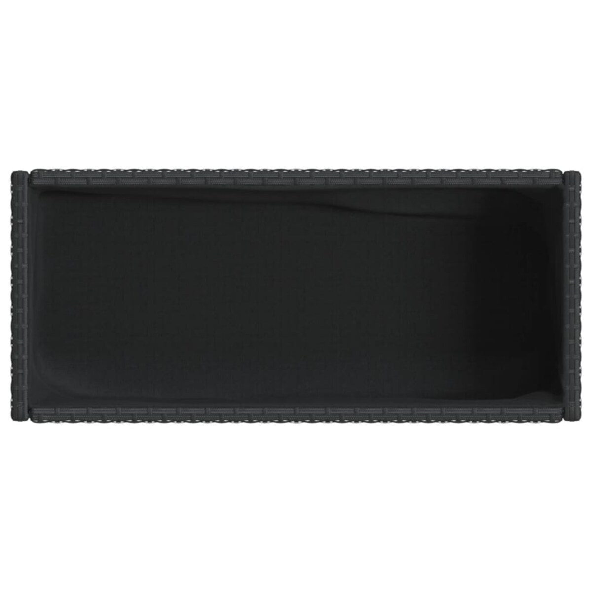 vidaXL Donica ogrodowa z półką, czarna, polirattan