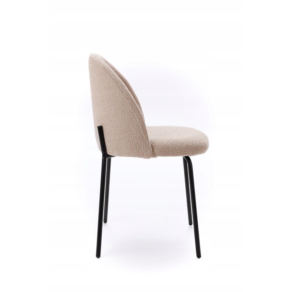 ZESTAW 4 SZTUK Krzesła TESSAR Szary-beż Czarny Tapicerowane SALON JADALNIS