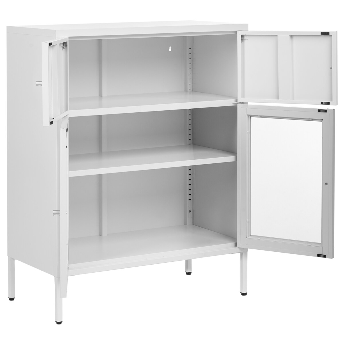 Szafka ze szklanymi drzwiami ESHOLT Metal 80 cm Biały