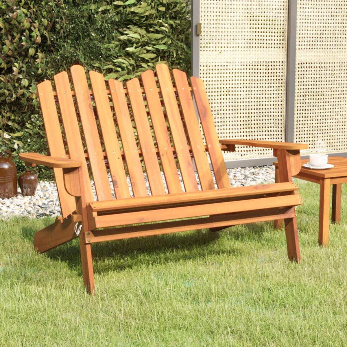 vidaXL Ławka ogrodowa Adirondack, 126 cm, lite drewno akacjowe