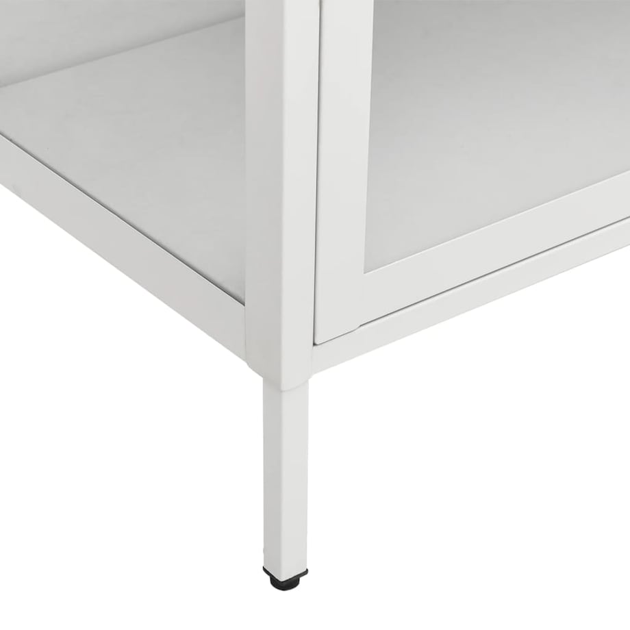 vidaXL Witryna, biała, 90x40x180 cm, stal i hartowane szkło