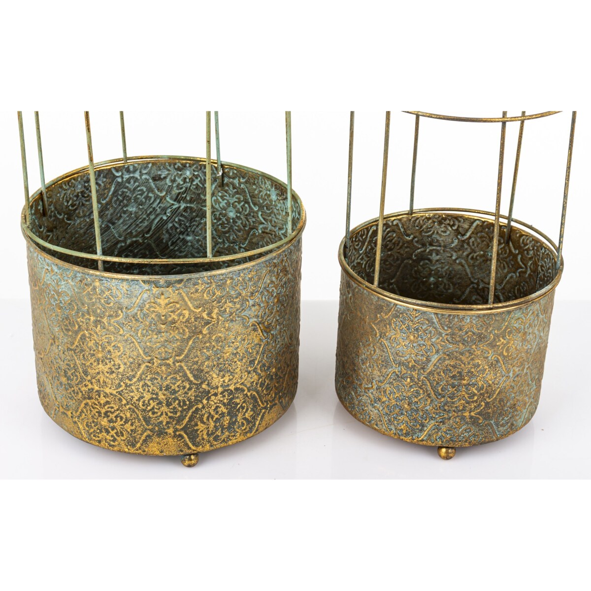 Klatka dekoracyjna metalowa kpl. 2 sztuki z ptaszkiem