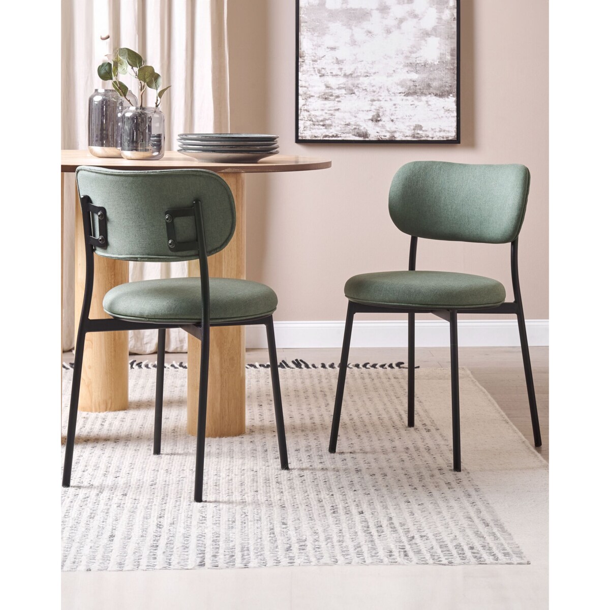 Zestaw 2 krzeseł do jadalni CASEY Ciemnozielony