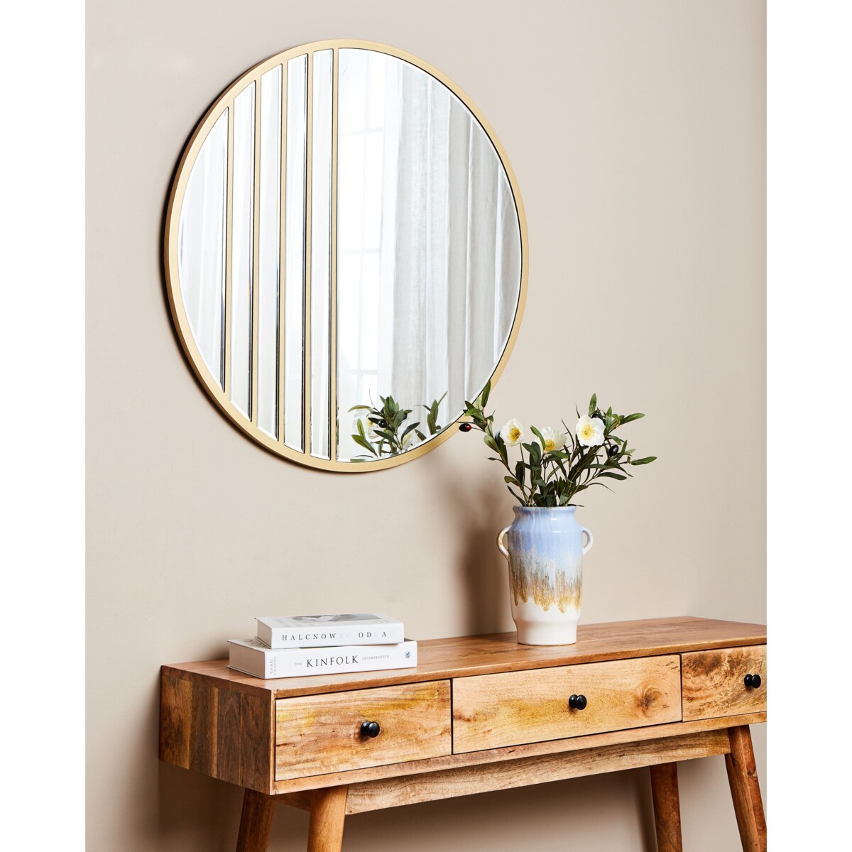 Lustro ścienne COUST 80 cm 80 cm Złoty