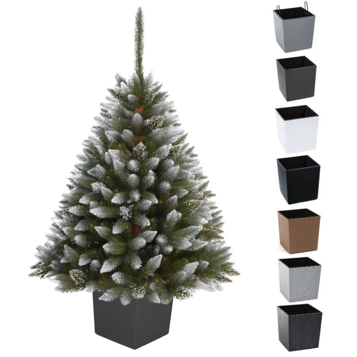 Choinka Premium Świerk DIAMENTOWY w Kwadratowej Donicy 110 cm X-Choinka 7 kolorów donicy