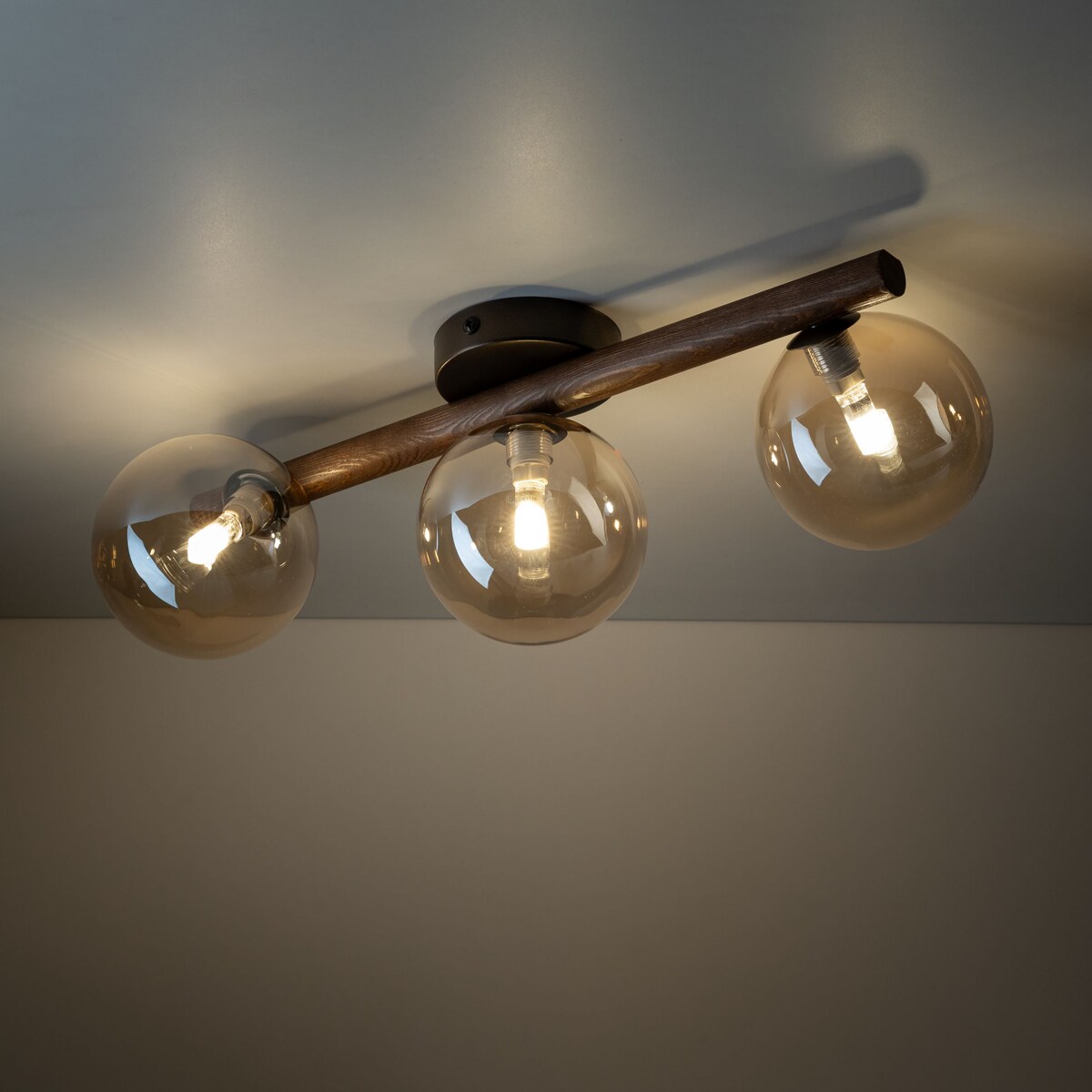 Lampa sufitowa TK Lighting ESTERA WOOD 11093 3xG9 drewno orzech bursztyn