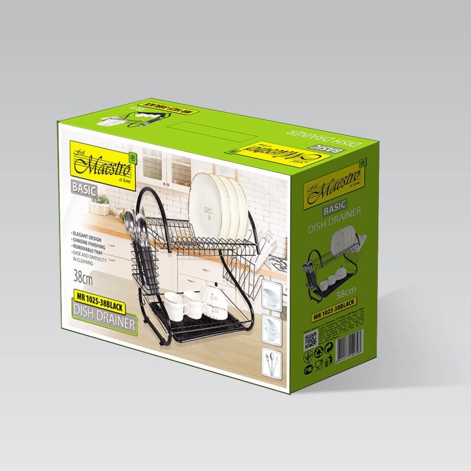 Suszarka do naczyń dwupoziomowa ociekacz na naczynia 38cm czarna MAESTRO