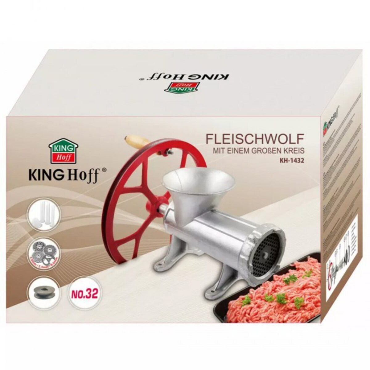 Żeliwna Maszynka #32 Do Mielenia Mięsa Kinghoff Kh-1432