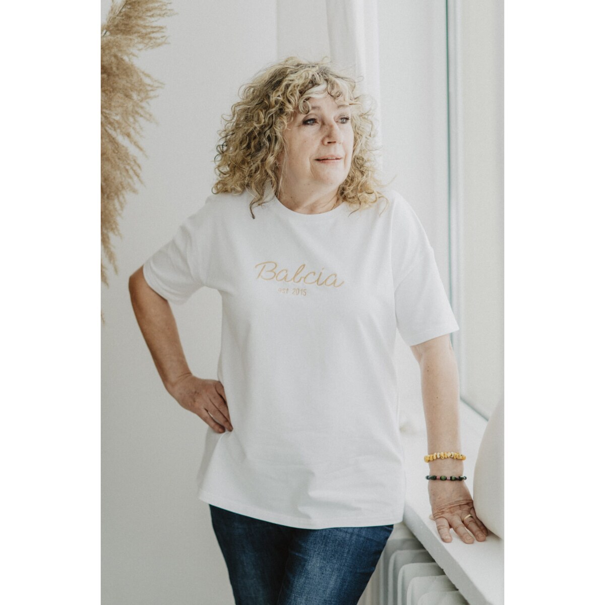 T-shirt biały damski - Babcia - M/L