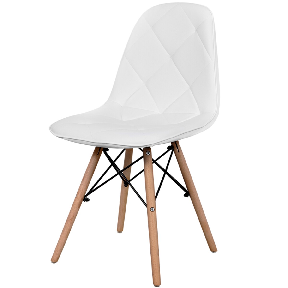 Krzesło tapicerowane z ekoskóry do salonu jadalni białe