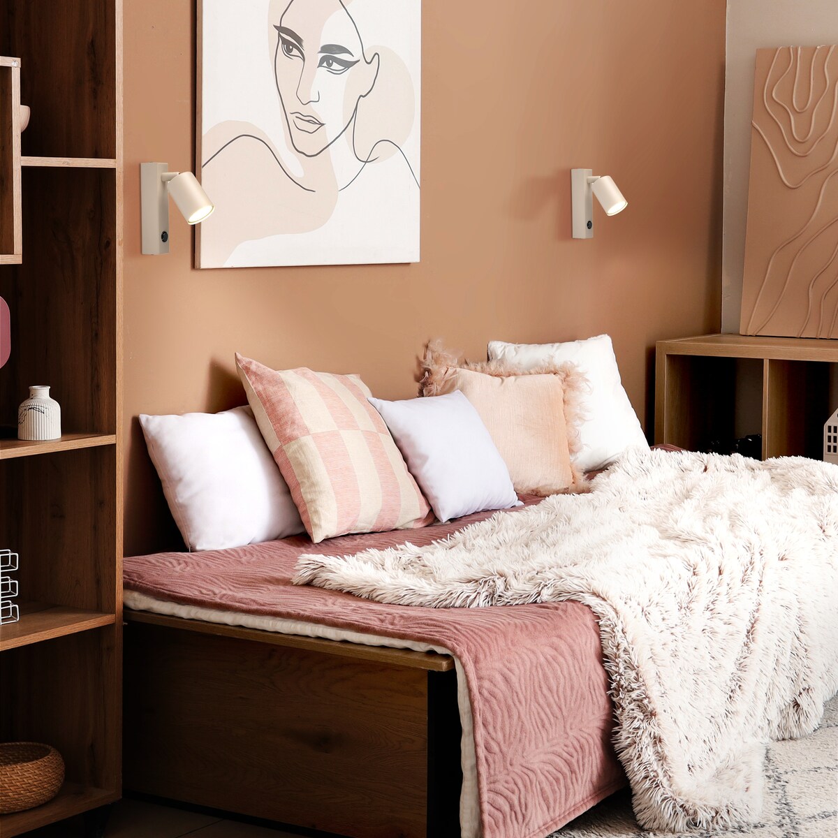 Kinkiet ruchomy z włącznikiem TK Lighting NEX Sabia 11363 beżowy GU10 loftowy