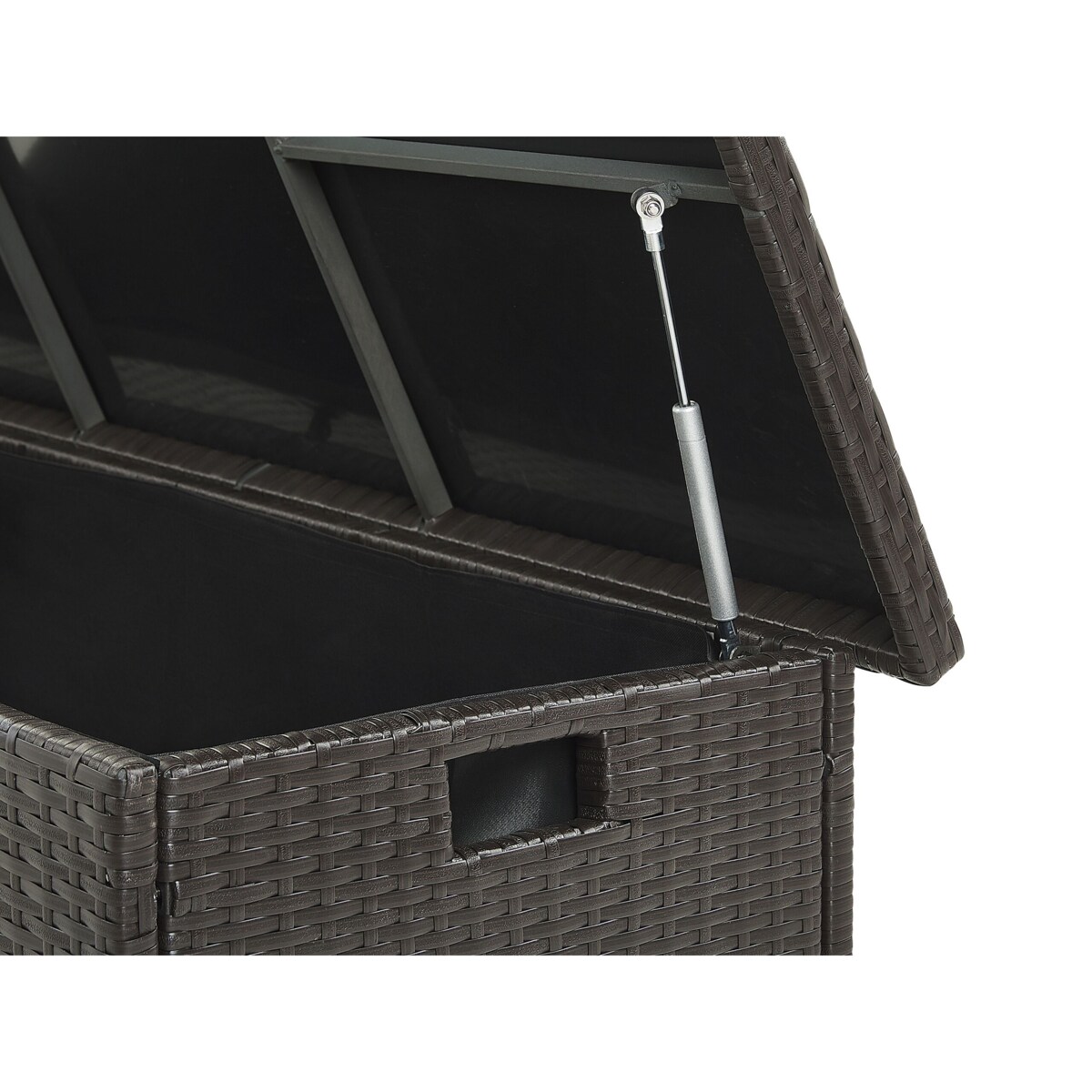 Skrzynia ogrodowa z technorattanu 126 x 46 cm brązowa MODENA