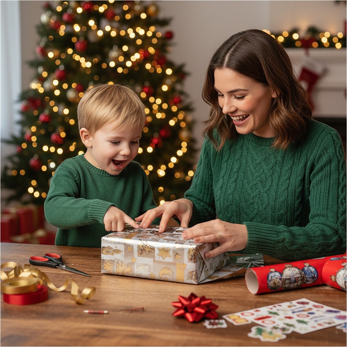 Papier Prezentowy Do Pakowania Prezentów 25 m MEGAROLKA Świąteczny Do Paczek Boże Narodzenie Ozdobny
