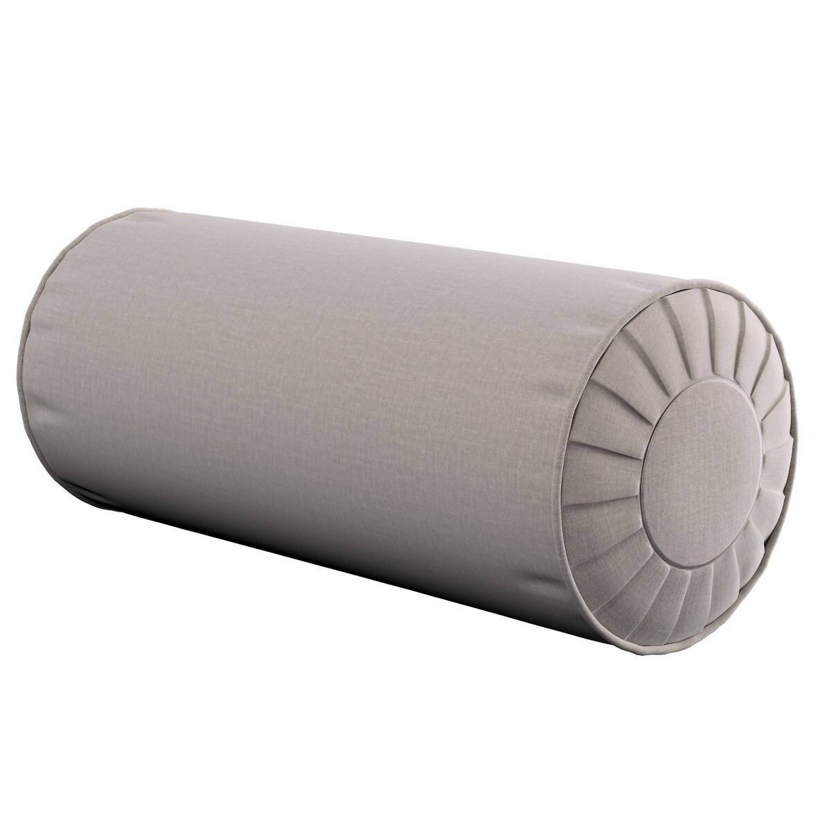 Poduszka wałek z zakładkami, beżowy welwet, Ø20 x 50 cm, Ingrid