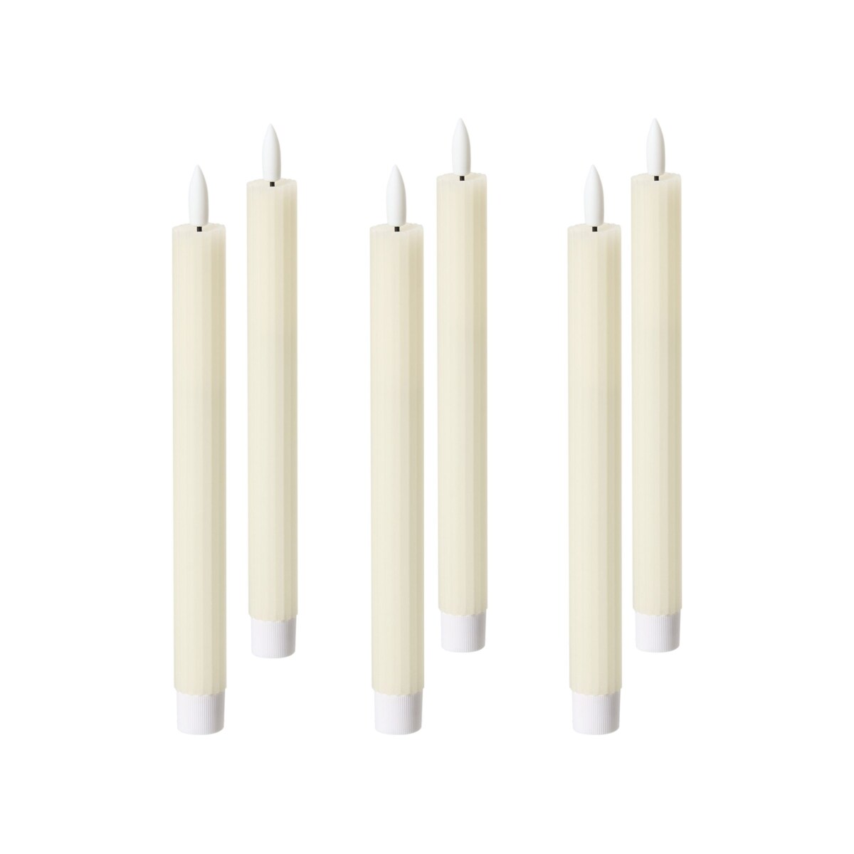 Zestaw 6 świec LED SAPHIR 24 cm Złamana biel