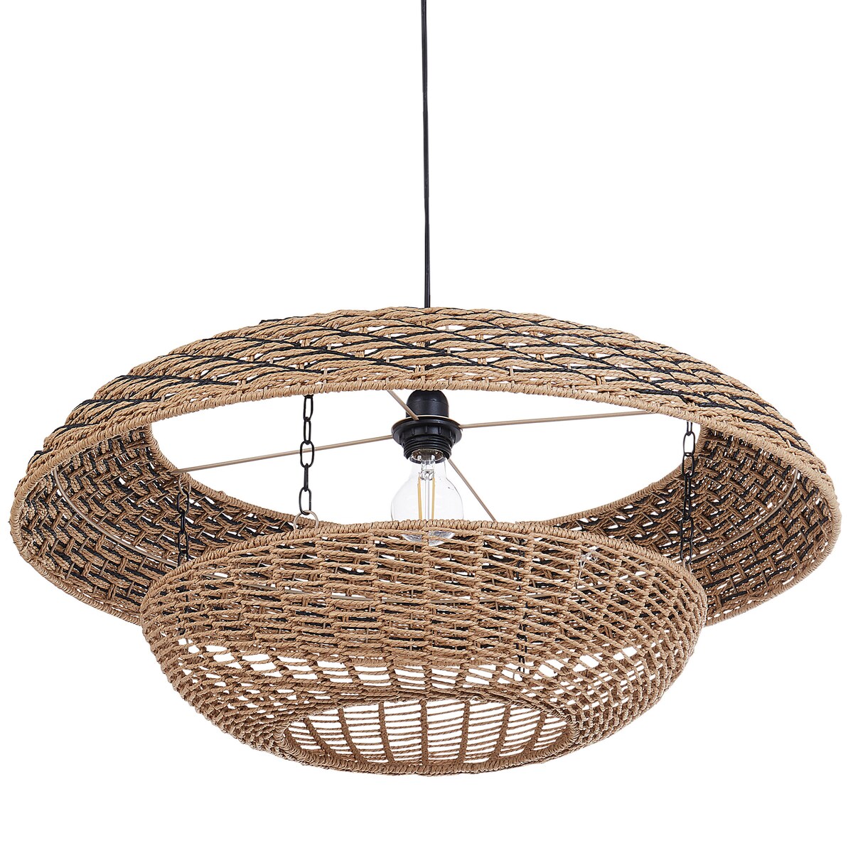 Lampa wisząca KIDEPO Papierowa plecionka Brązowy