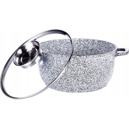 Garnek Granitowy 6.5L Z Pokrywką 28 Cm System Aroma Na Indukcję Gaz